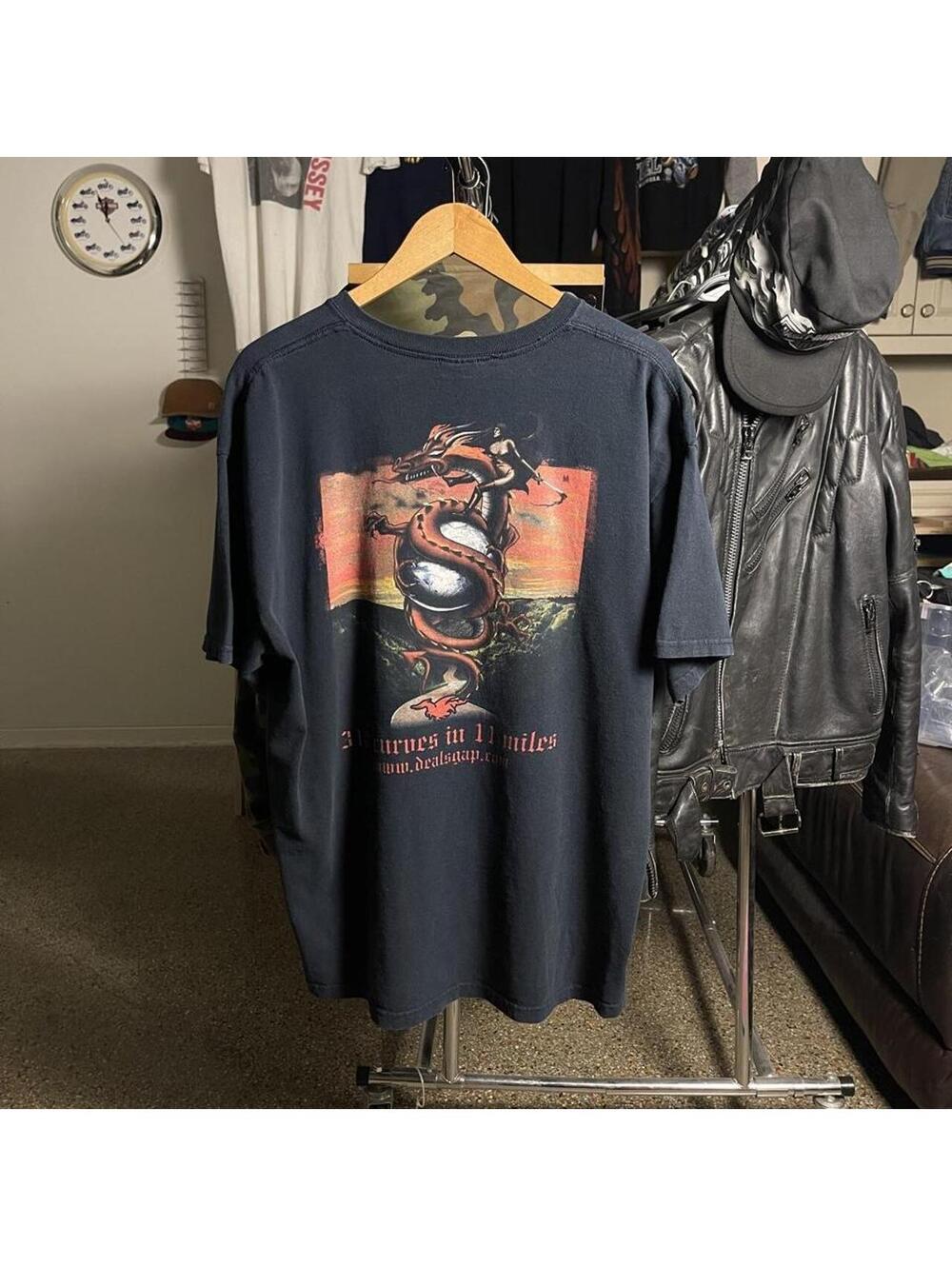Y2K Dragon Pinup Biker Shirt